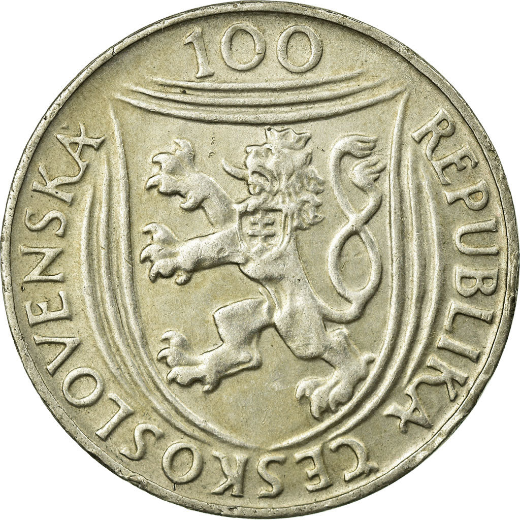 Coin, Czechoslovakia, 100 Korun, 1951, EF(40-45), Silver, KM:33