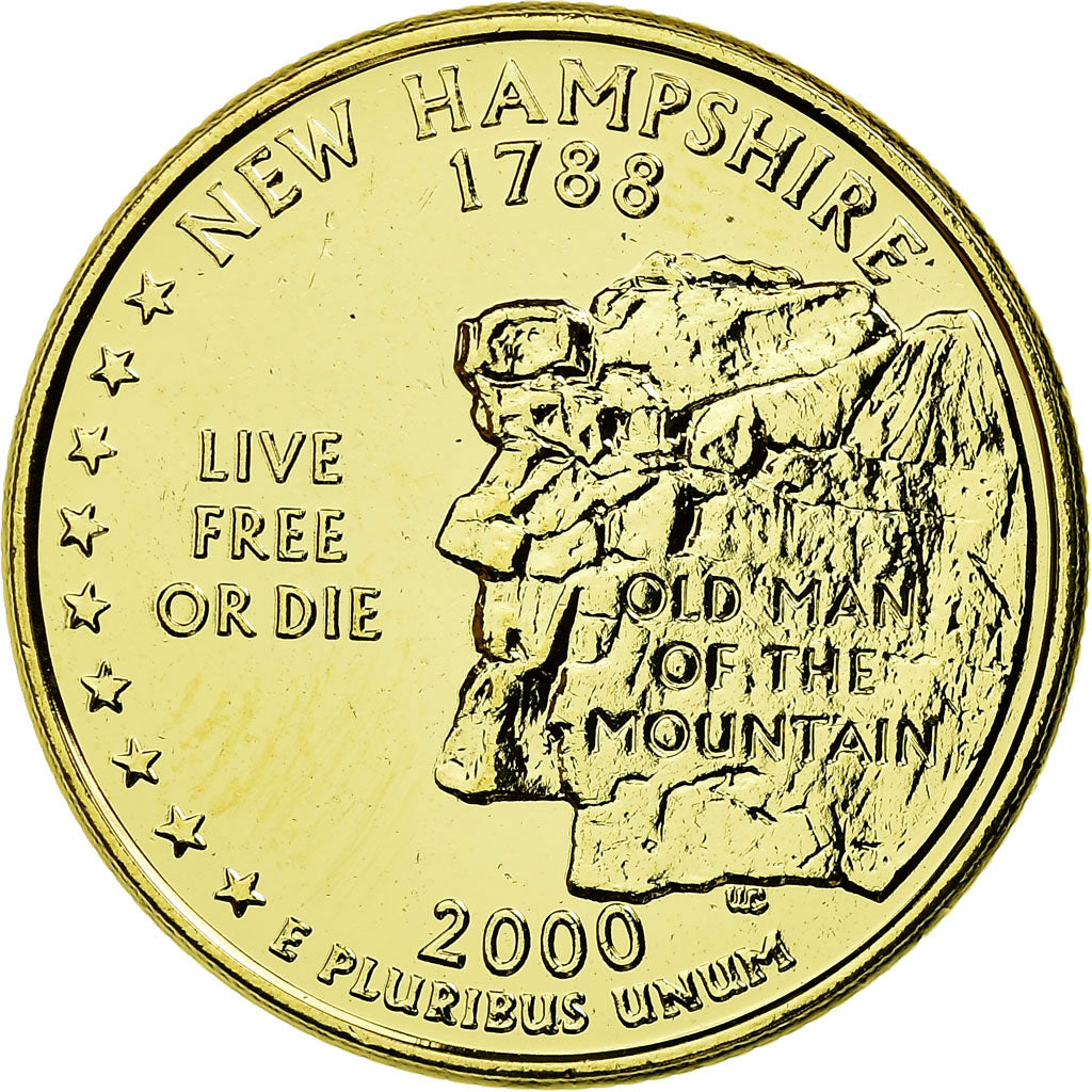 Coin, United States, New Hampshire, Quarter, 2000, golden, AU(55-58)