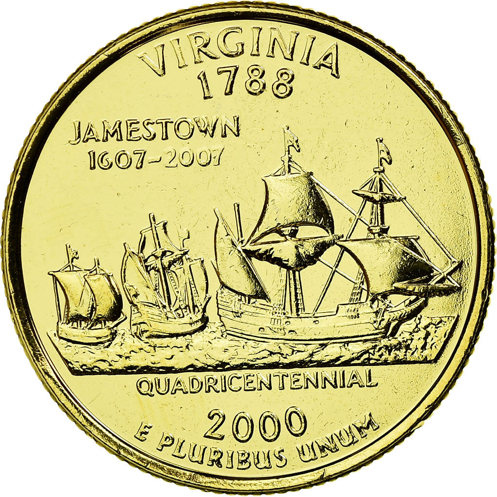 Munten, Verenigde Staten, Virginia, Quarter, 2000, golden, PR, Copper-nickel