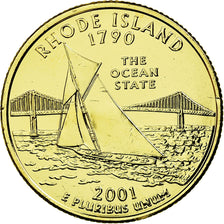 Coin, United States, Rhode Island, Quarter, 2001, golden, AU(55-58)
