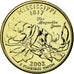Moneta, Stati Uniti, Mississippi, Quarter, 2002, golden, SPL-, Rame-nichel
