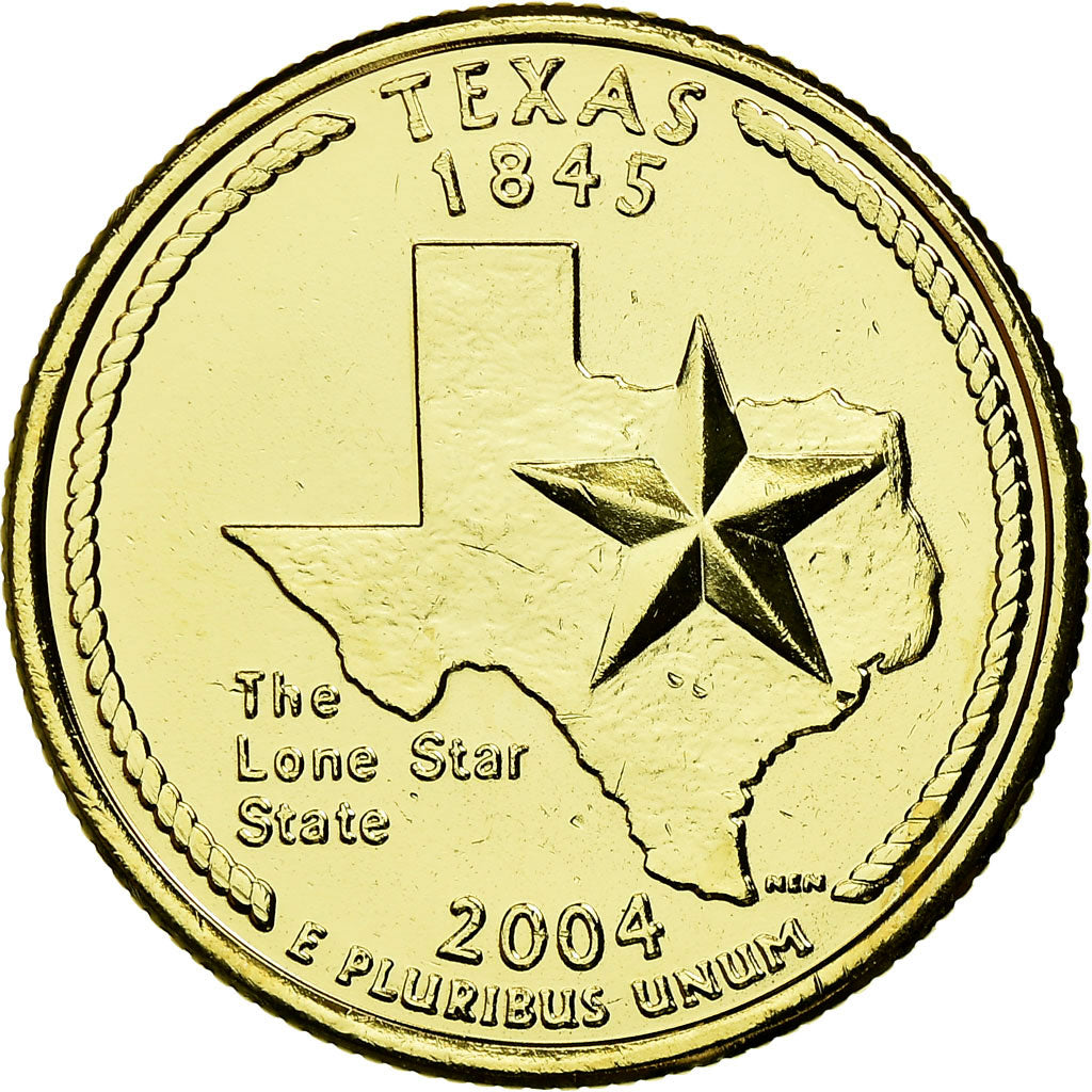 Coin, United States, Texas, Quarter, 2004, golden, AU(55-58), Copper-nickel