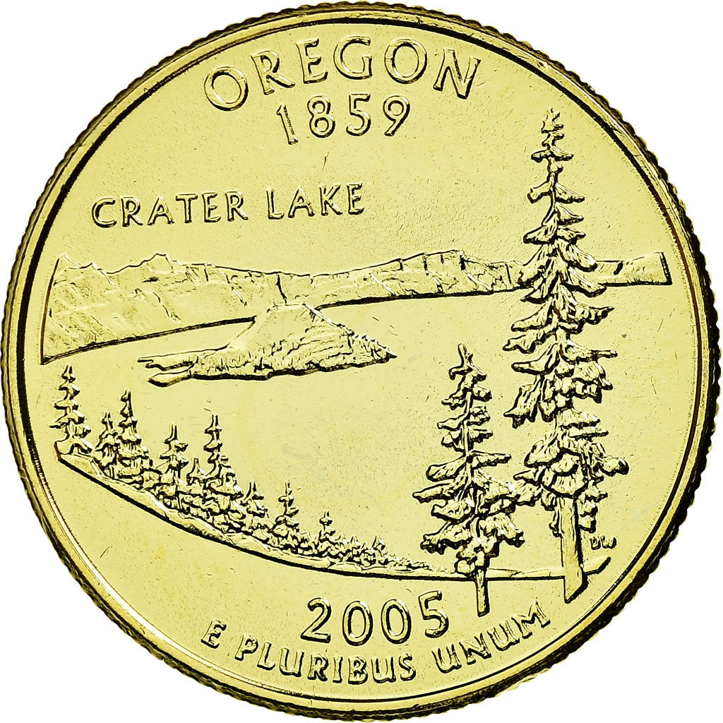 Moneta, Stati Uniti, Oregon, Quarter, 2005, golden, SPL-, Rame-nichel