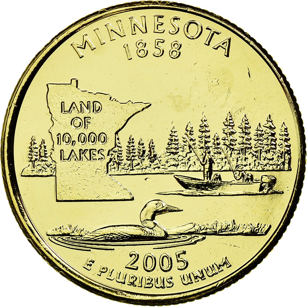 Moneta, Stati Uniti, Minnesota, Quarter, 2005, golden, SPL-, Rame-nichel