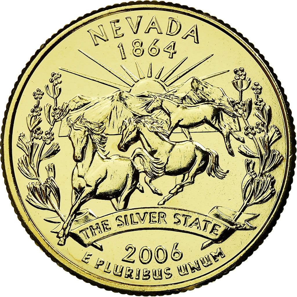 Moneta, USA, Nevada, Quarter, 2006, golden, AU(55-58), Miedź-Nikiel