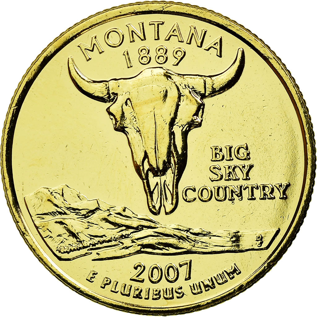 Coin, United States, Montana, Quarter, 2007, golden, AU(55-58), Copper-nickel