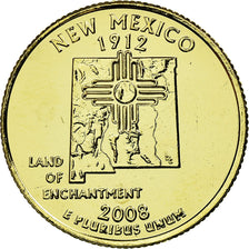 Moneta, USA, New Mexico, Quarter, 2008, golden, AU(55-58), Miedź-Nikiel