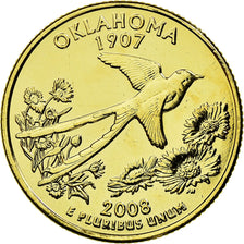 Coin, United States, Oklahoma, Quarter, 2008, golden, AU(55-58), Copper-nickel