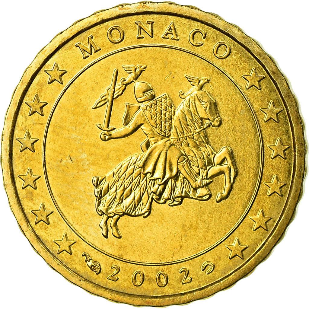 Monaco, 10 Euro Cent, 2002, SPL, Laiton, KM:170