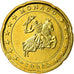 Mónaco, 20 Euro Cent, 2002, MS(63), Latão, KM:171