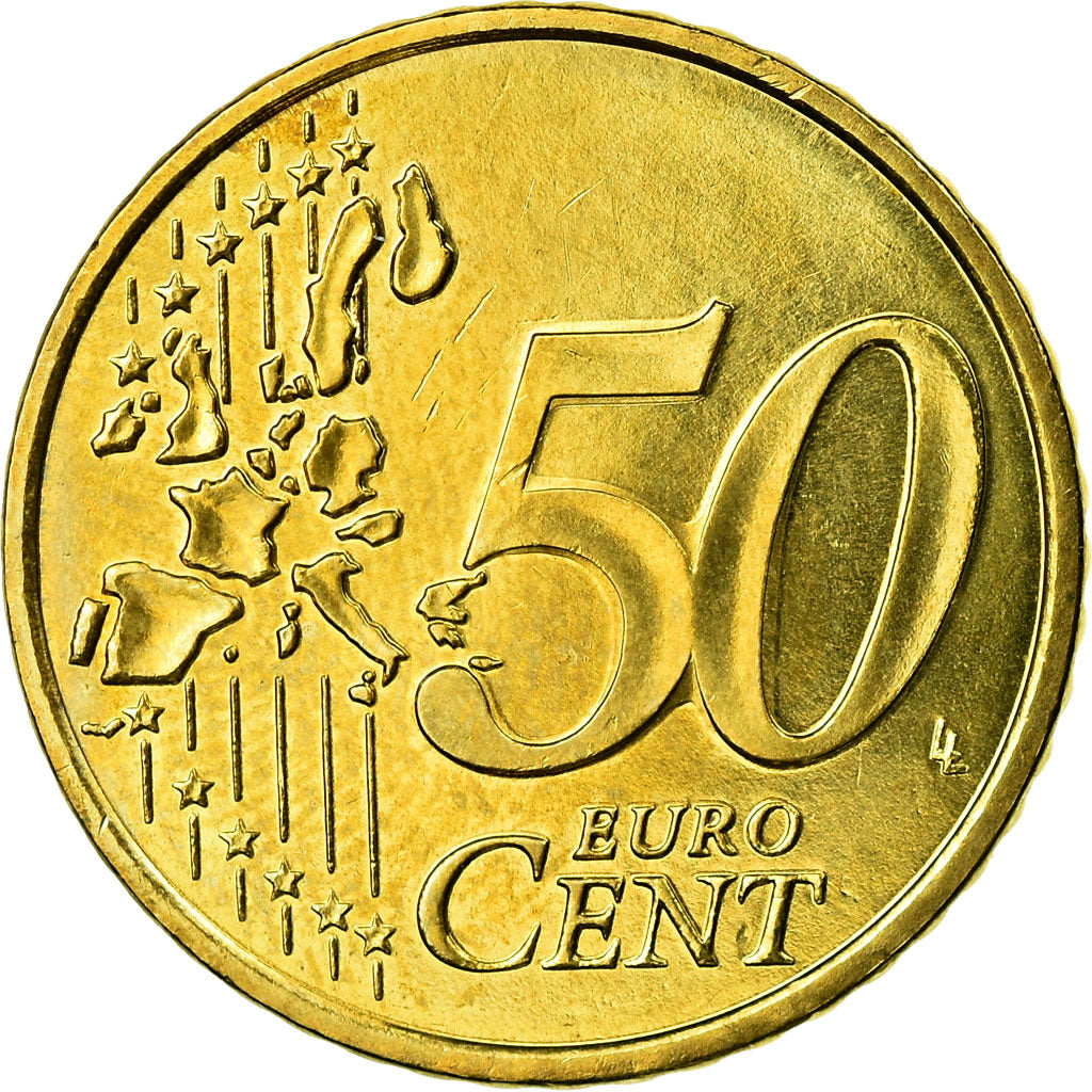 Monaco, 50 Euro Cent, 2002, SPL, Ottone, KM:172