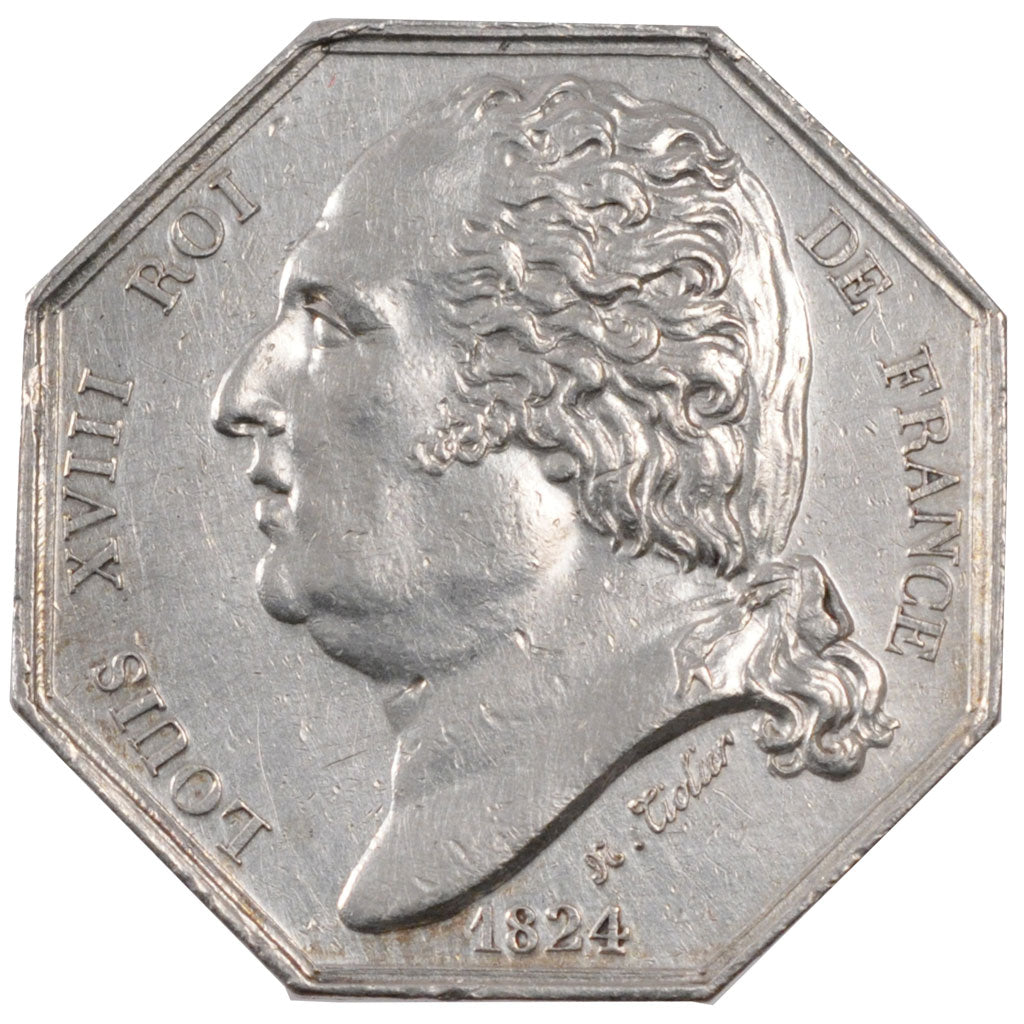 France, Chamber of Commerce, Token, 1824, MS(60-62), Silver, 14.72