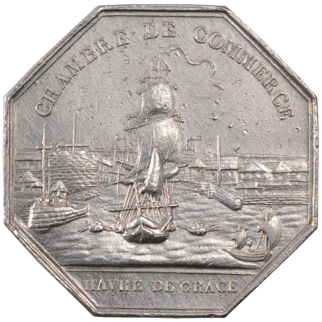 France, Chamber of Commerce, Token, 1824, MS(60-62), Silver, 14.72