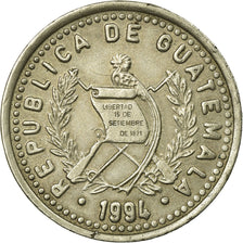 Moneda, Guatemala, 25 Centavos, 1994, MBC, Cobre - níquel, KM:278.5