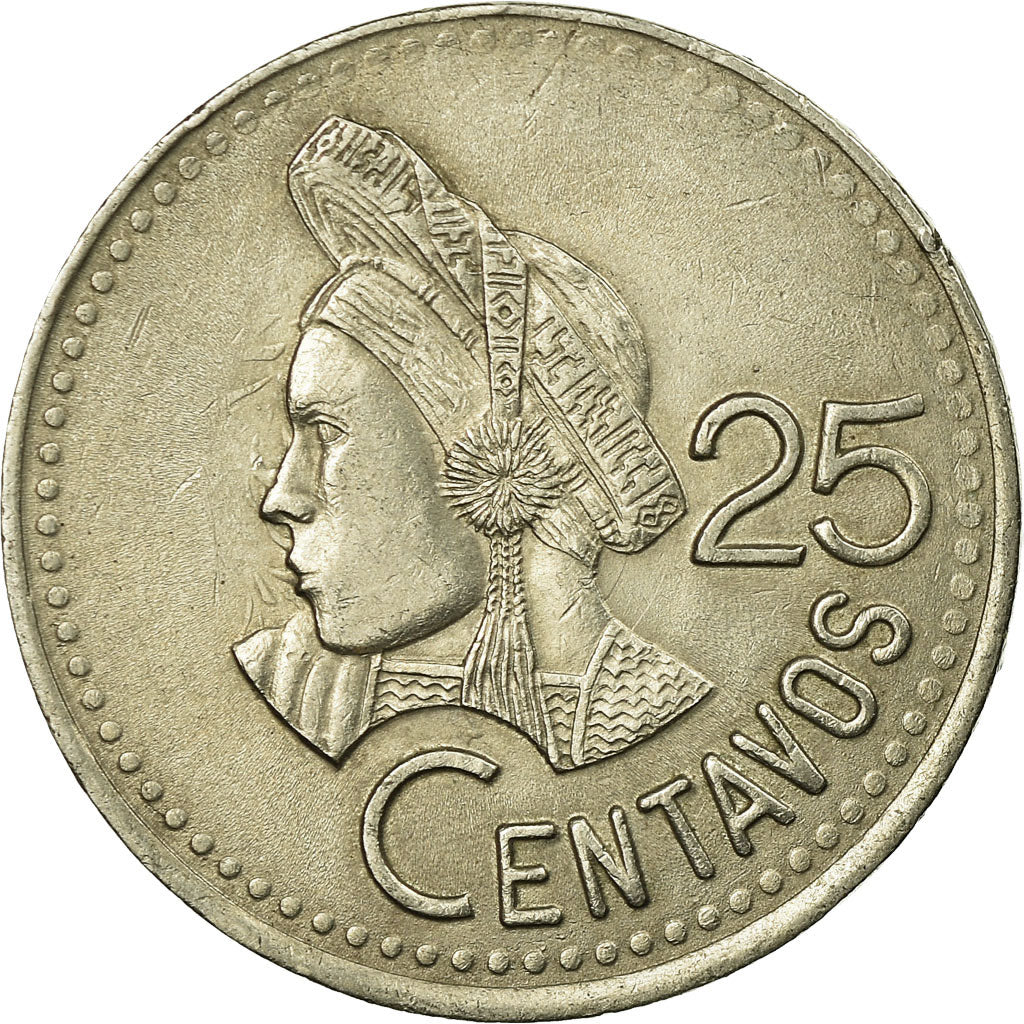 Moneda, Guatemala, 25 Centavos, 1994, MBC, Cobre - níquel, KM:278.5