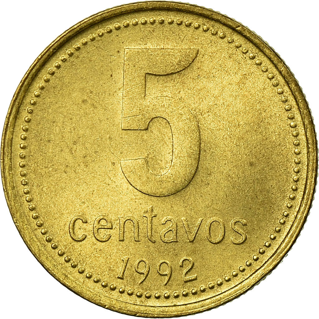 Coin, Argentina, 5 Centavos, 1992, EF(40-45), Aluminum-Bronze, KM:109