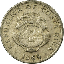 Coin, Costa Rica, 10 Centimos, 1969, EF(40-45), Copper-nickel, KM:185.2