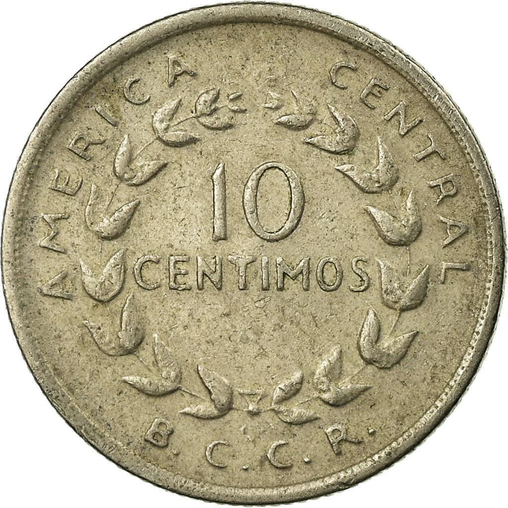 Coin, Costa Rica, 10 Centimos, 1969, EF(40-45), Copper-nickel, KM:185.2