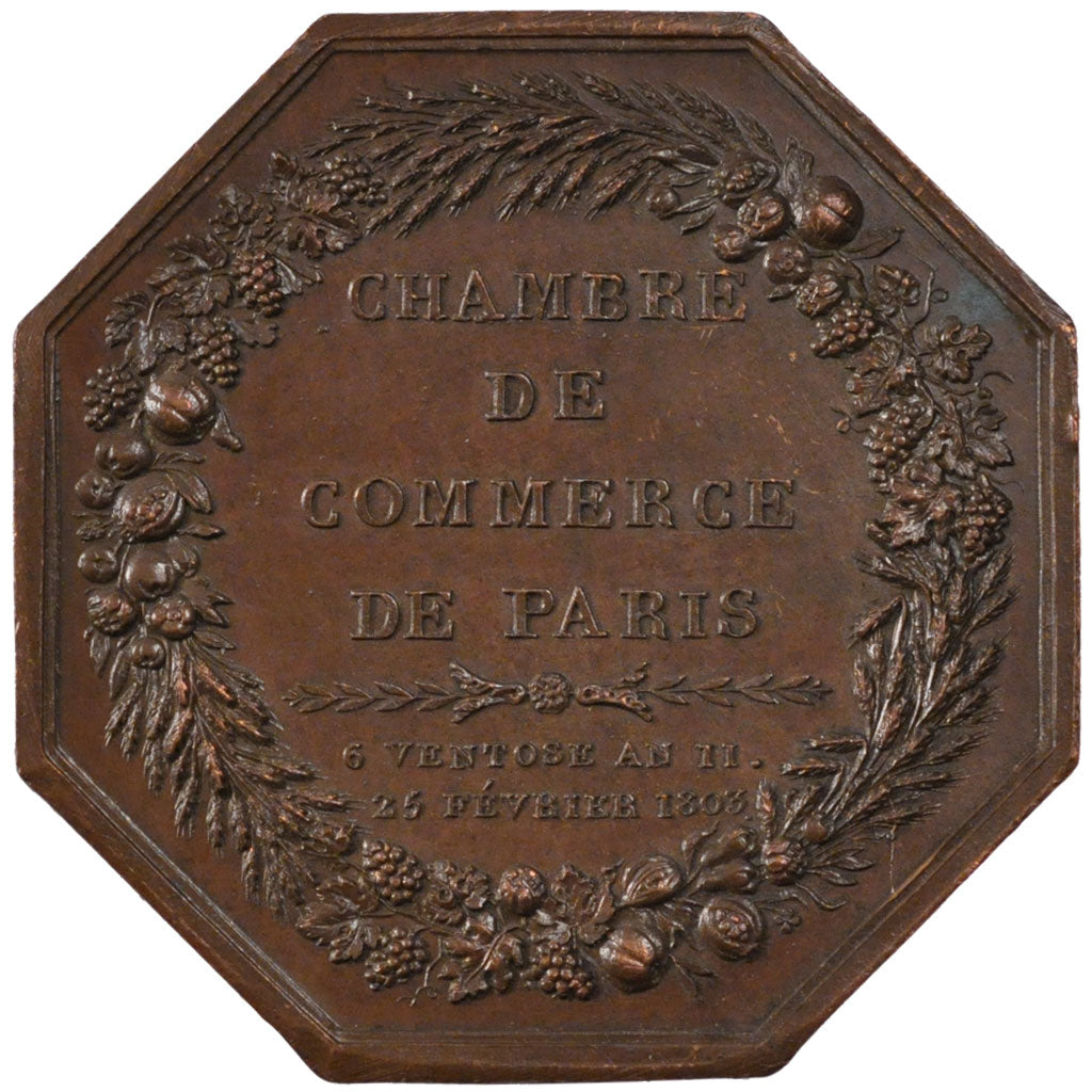 France, Chamber of Commerce, Token, 1803, AU(55-58), Copper, 999.99
