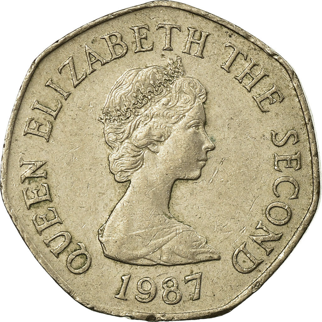 Coin, Jersey, Elizabeth II, 20 Pence, 1987, EF(40-45), Copper-nickel, KM:66