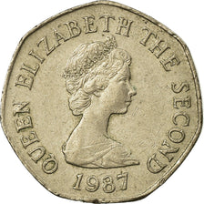 Coin, Jersey, Elizabeth II, 20 Pence, 1987, EF(40-45), Copper-nickel, KM:66