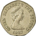 Coin, Jersey, Elizabeth II, 20 Pence, 1987, EF(40-45), Copper-nickel, KM:66