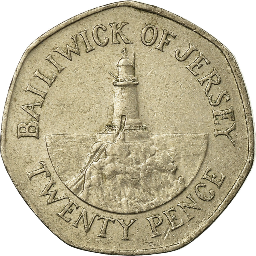 Coin, Jersey, Elizabeth II, 20 Pence, 1987, EF(40-45), Copper-nickel, KM:66