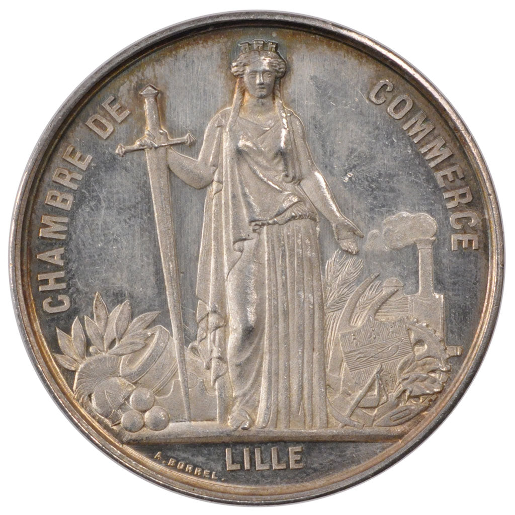 France, Token, Chamber of Commerce, 1867, MS(60-62), Silver