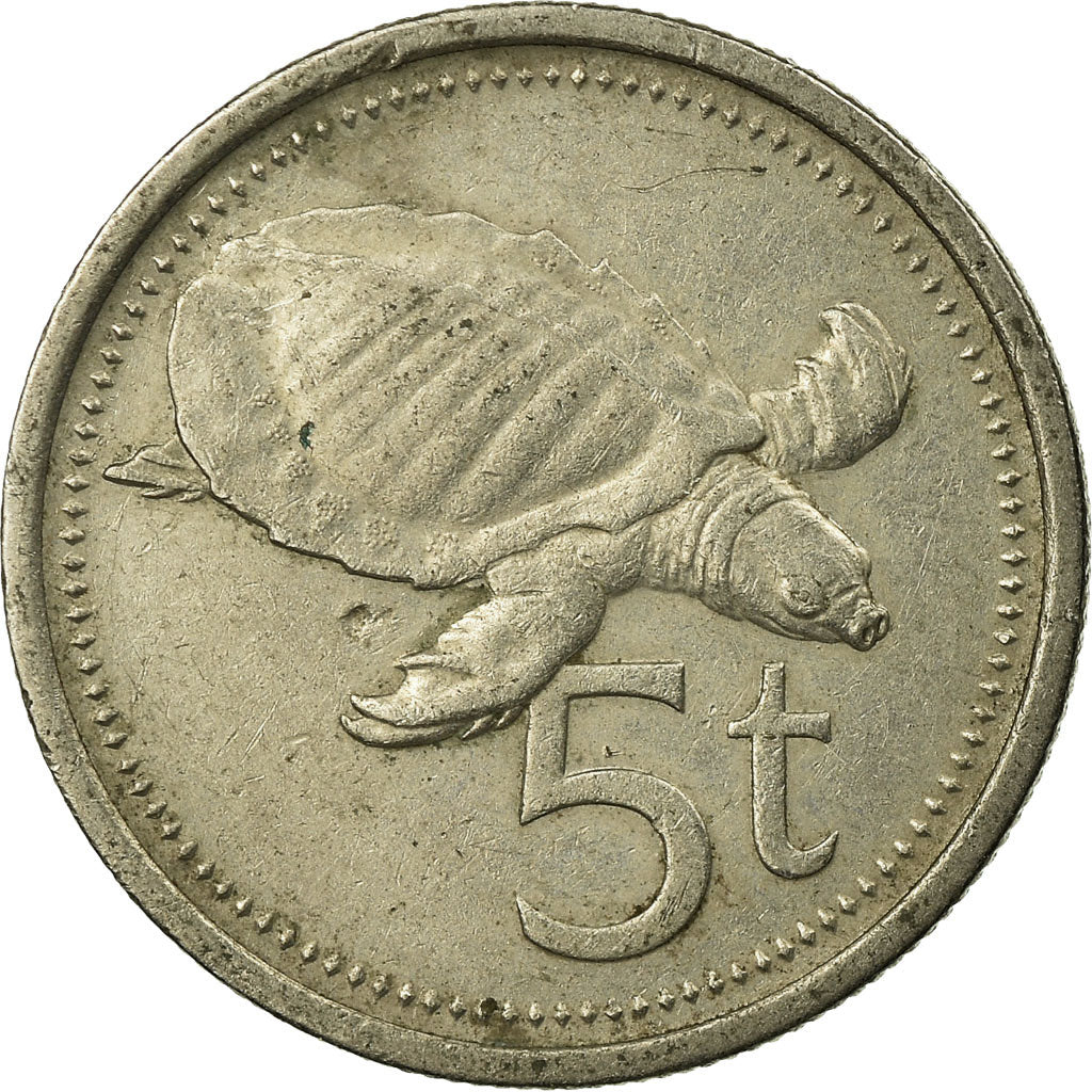 Coin, Papua New Guinea, 5 Toea, 1975, EF(40-45), Copper-nickel, KM:3