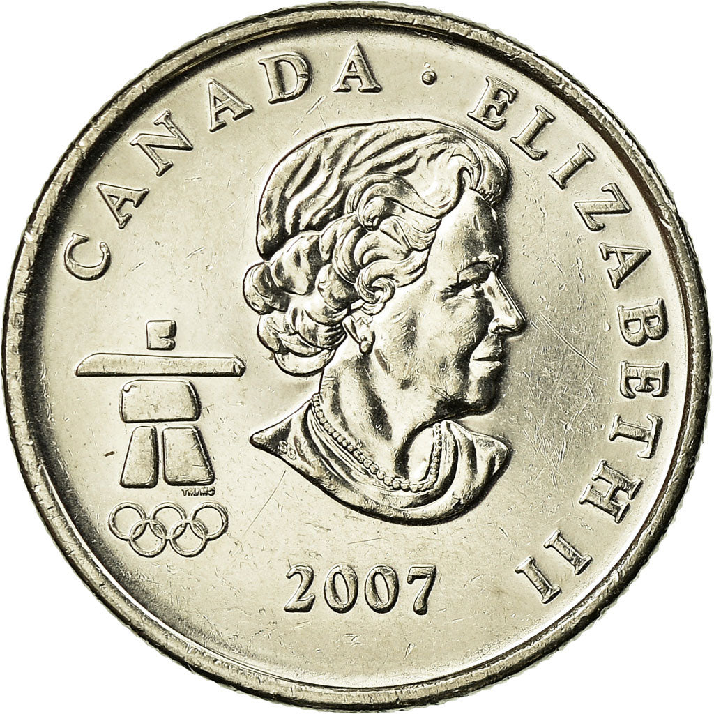 Moneda, Canadá, Elizabeth II, 25 Cents, 2007, Royal Canadian Mint, Ottawa, MBC