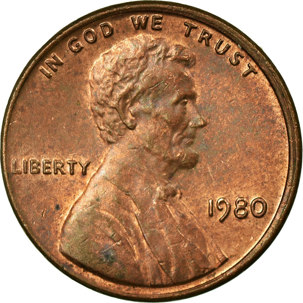 Moneda, Estados Unidos, Lincoln Cent, Cent, 1980, U.S. Mint, Philadelphia, MBC