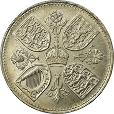 Coin, Great Britain, Elizabeth II, Crown, 1953, AU(55-58), Copper-nickel, KM:894