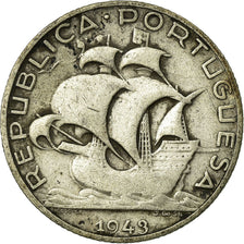 Monnaie, Portugal, 2-1/2 Escudos, 1943, TB, Argent, KM:580