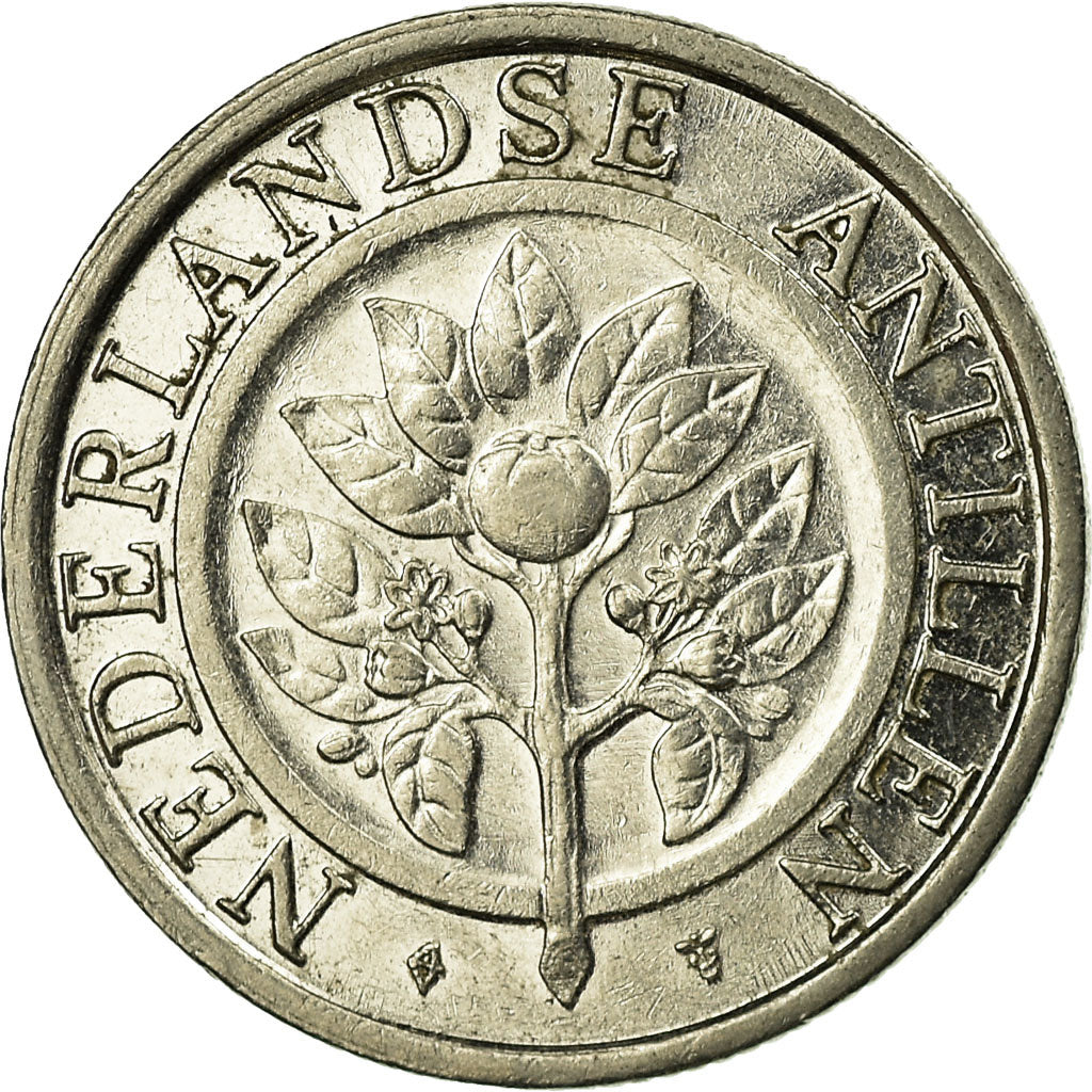 Moneta, Antille olandesi, Beatrix, 25 Cents, 1989, SPL-, Acciaio lega nichel