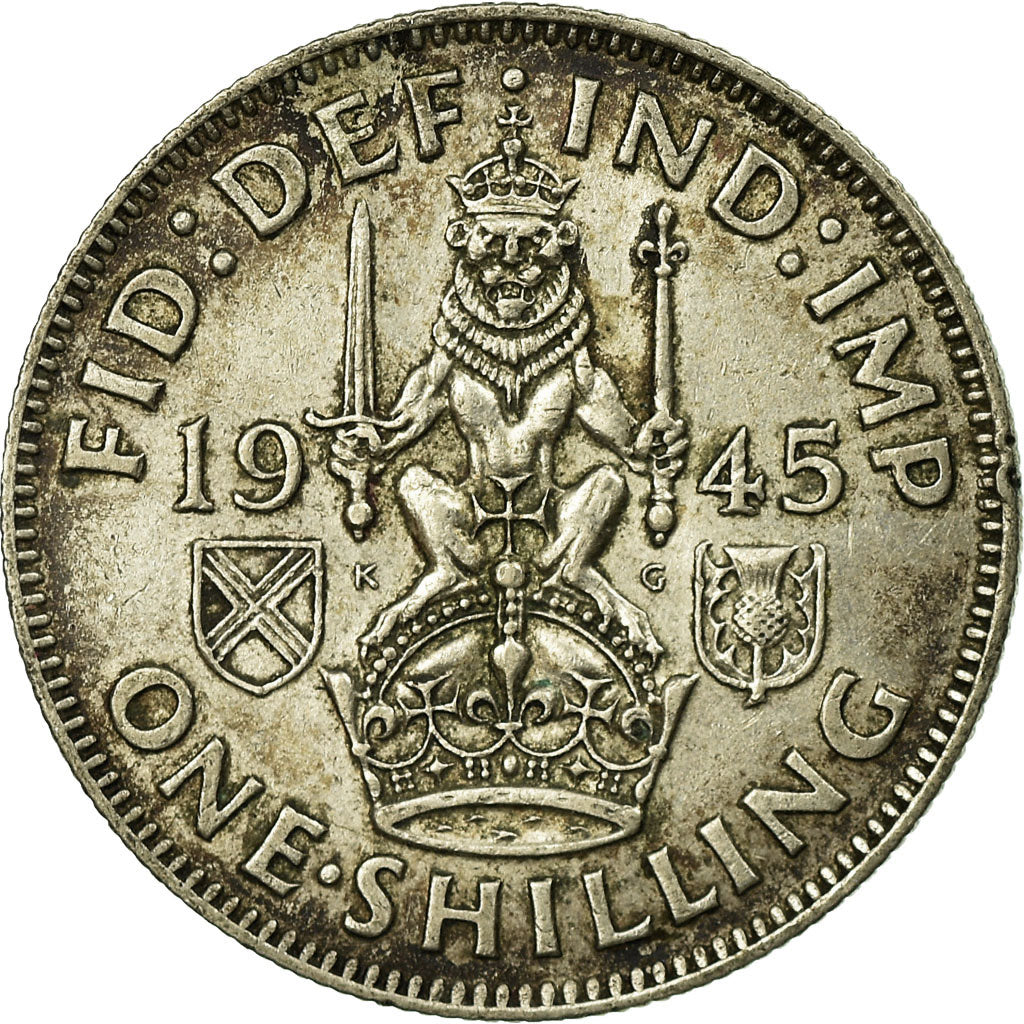 Münze, Großbritannien, George VI, Shilling, 1945, SS, Silber, KM:854