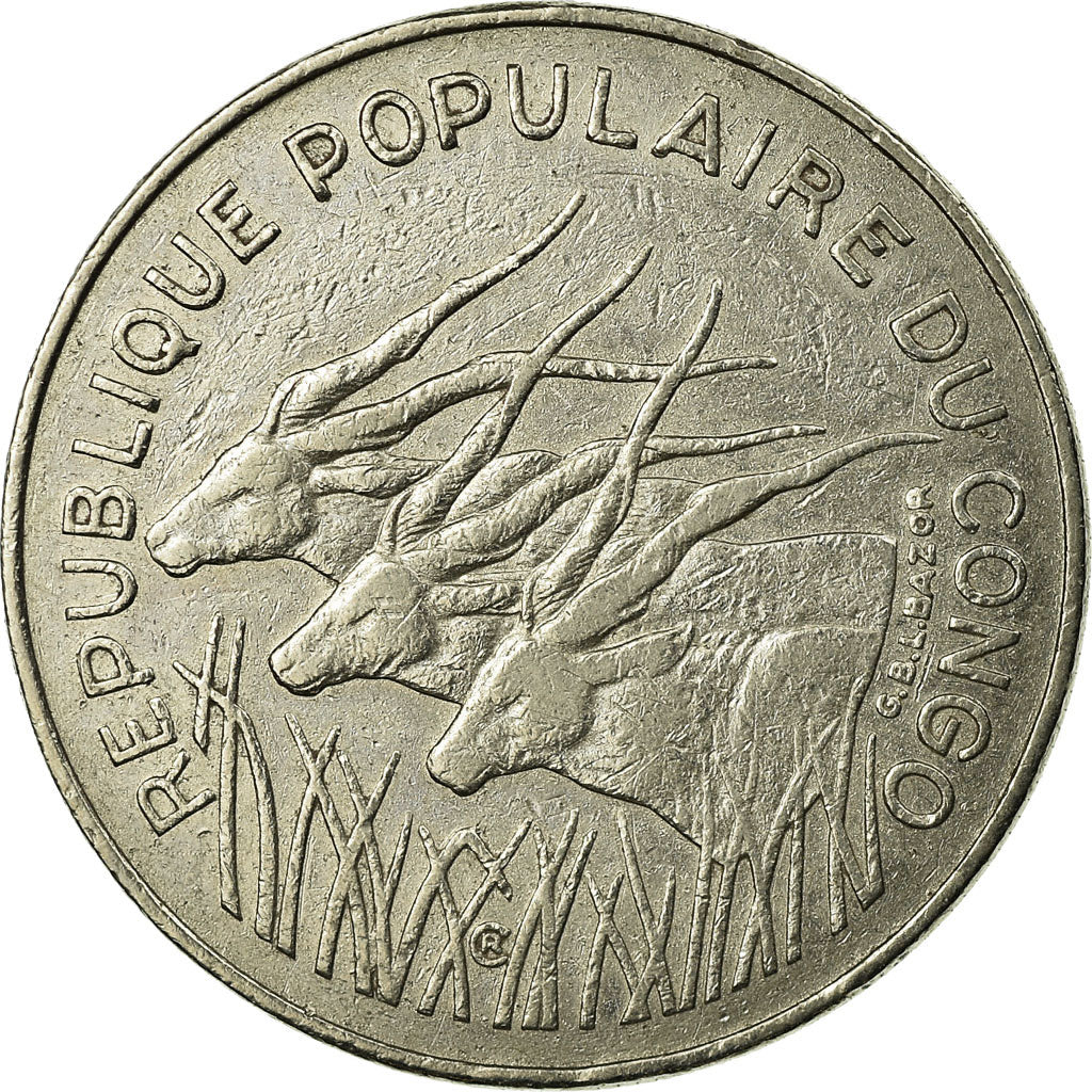 Coin, Congo Republic, 100 Francs, 1983, Paris, EF(40-45), Nickel, KM:2