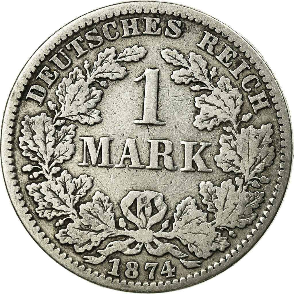 Coin, GERMANY - EMPIRE, Wilhelm I, Mark, 1874, Berlin, VF(20-25), Silver, KM:7