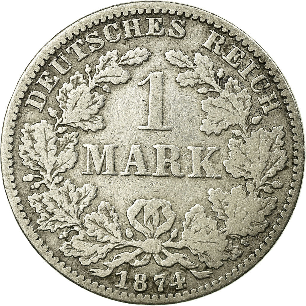 Coin, GERMANY - EMPIRE, Wilhelm I, Mark, 1874, Berlin, VF(20-25), Silver, KM:7