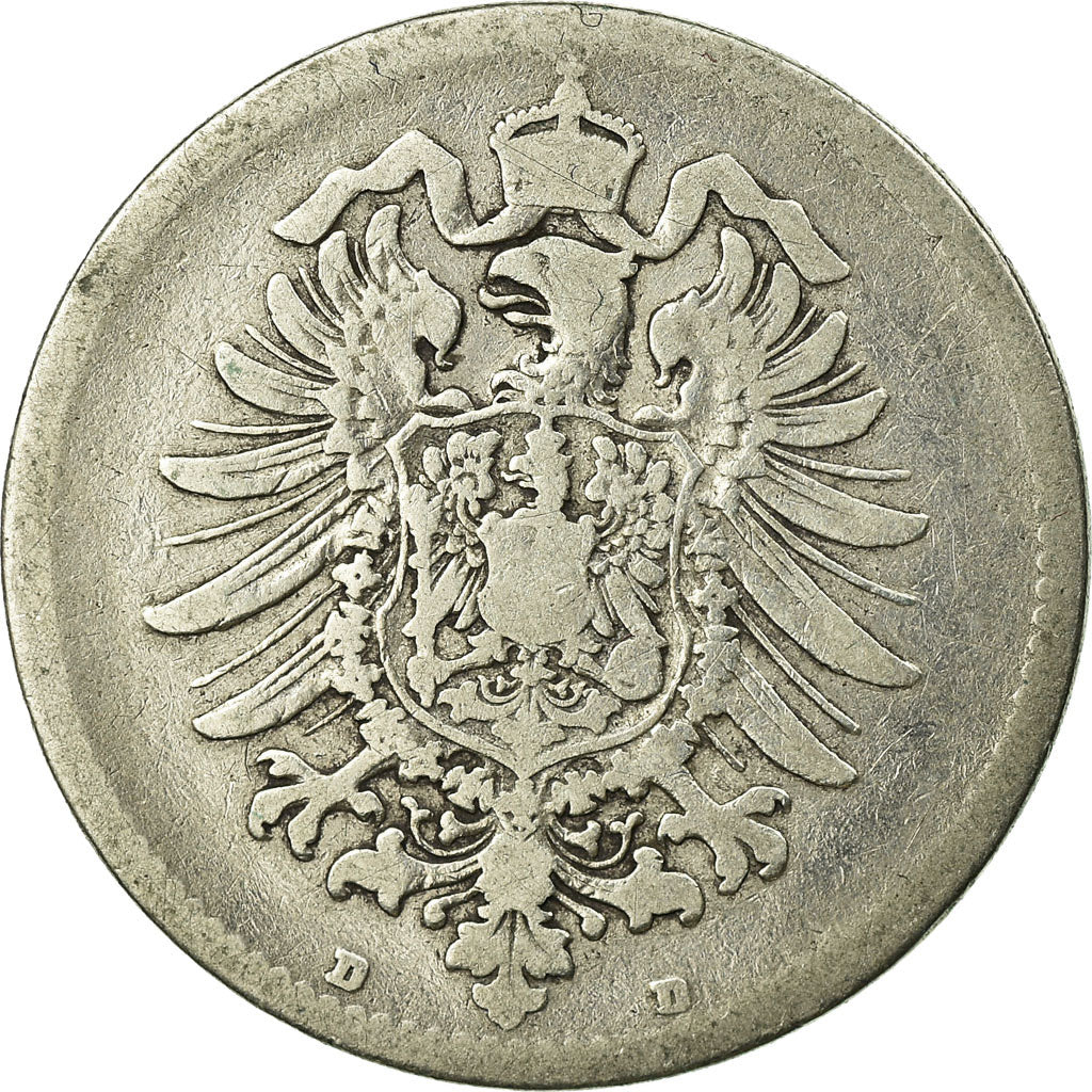 Coin, GERMANY - EMPIRE, Wilhelm I, Mark, 1874, Munich, VF(20-25), Silver, KM:7