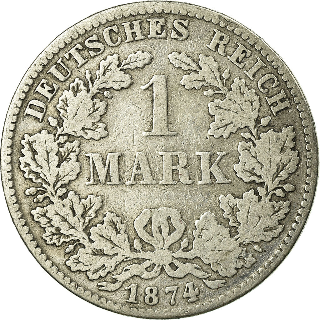 Coin, GERMANY - EMPIRE, Wilhelm I, Mark, 1874, Munich, VF(20-25), Silver, KM:7