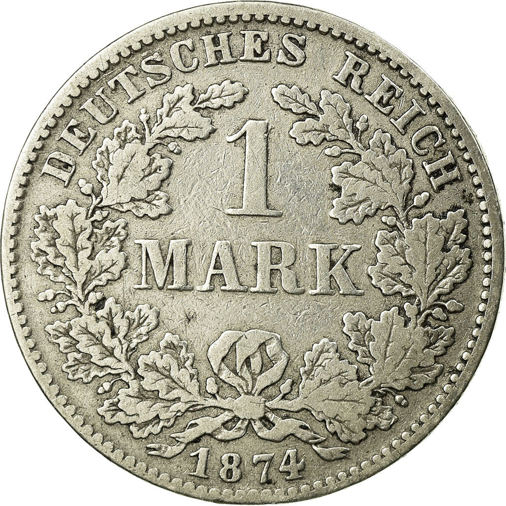 Coin, GERMANY - EMPIRE, Wilhelm I, Mark, 1874, Munich, VF(20-25), Silver, KM:7