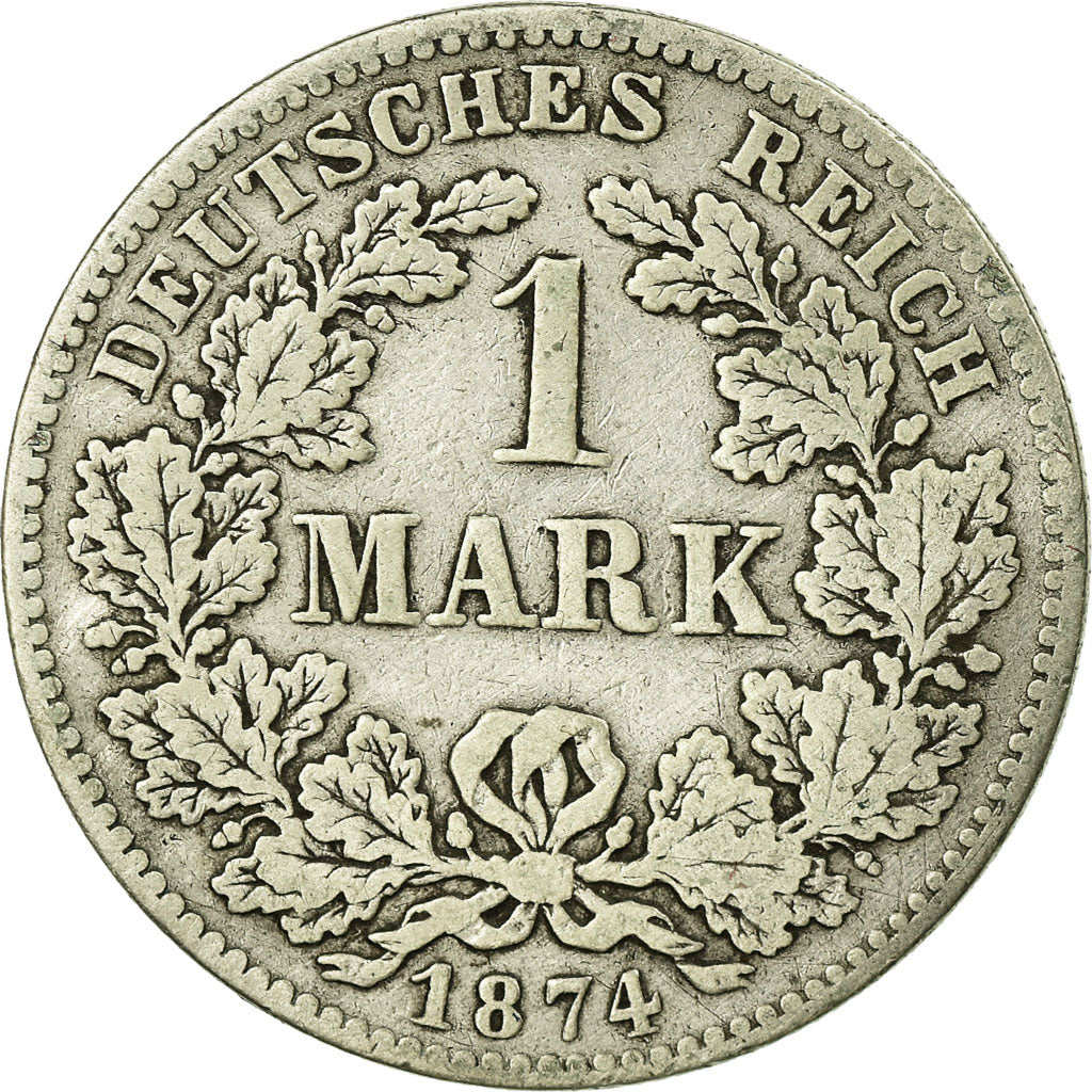 Coin, GERMANY - EMPIRE, Wilhelm I, Mark, 1874, Stuttgart, VF(20-25), Silver