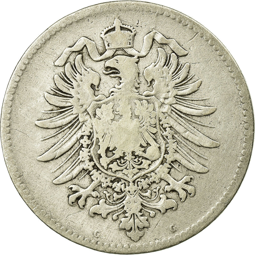 Coin, GERMANY - EMPIRE, Wilhelm I, Mark, 1874, Karlsruhe, VF(20-25), Silver