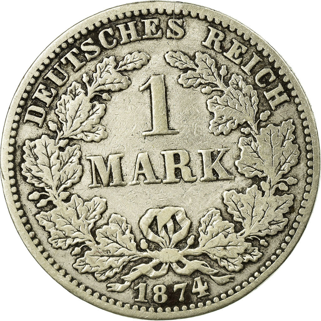 Coin, GERMANY - EMPIRE, Wilhelm I, Mark, 1874, Karlsruhe, VF(20-25), Silver
