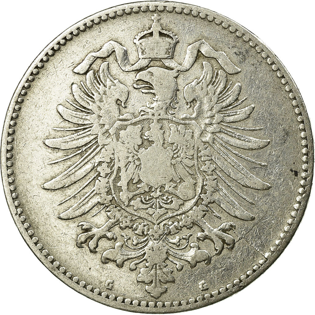 Coin, GERMANY - EMPIRE, Wilhelm I, Mark, 1874, Karlsruhe, VF(20-25), Silver