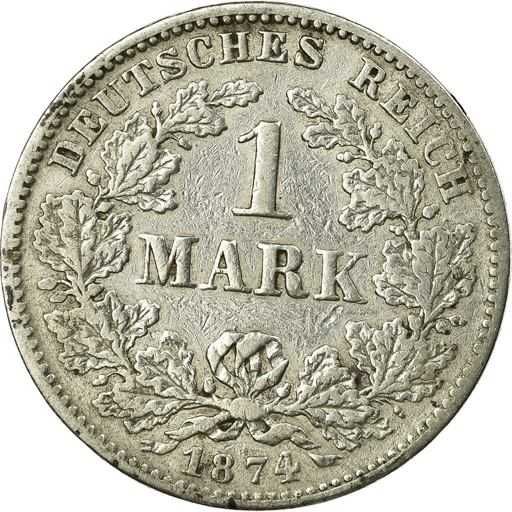 Coin, GERMANY - EMPIRE, Wilhelm I, Mark, 1874, Karlsruhe, VF(20-25), Silver