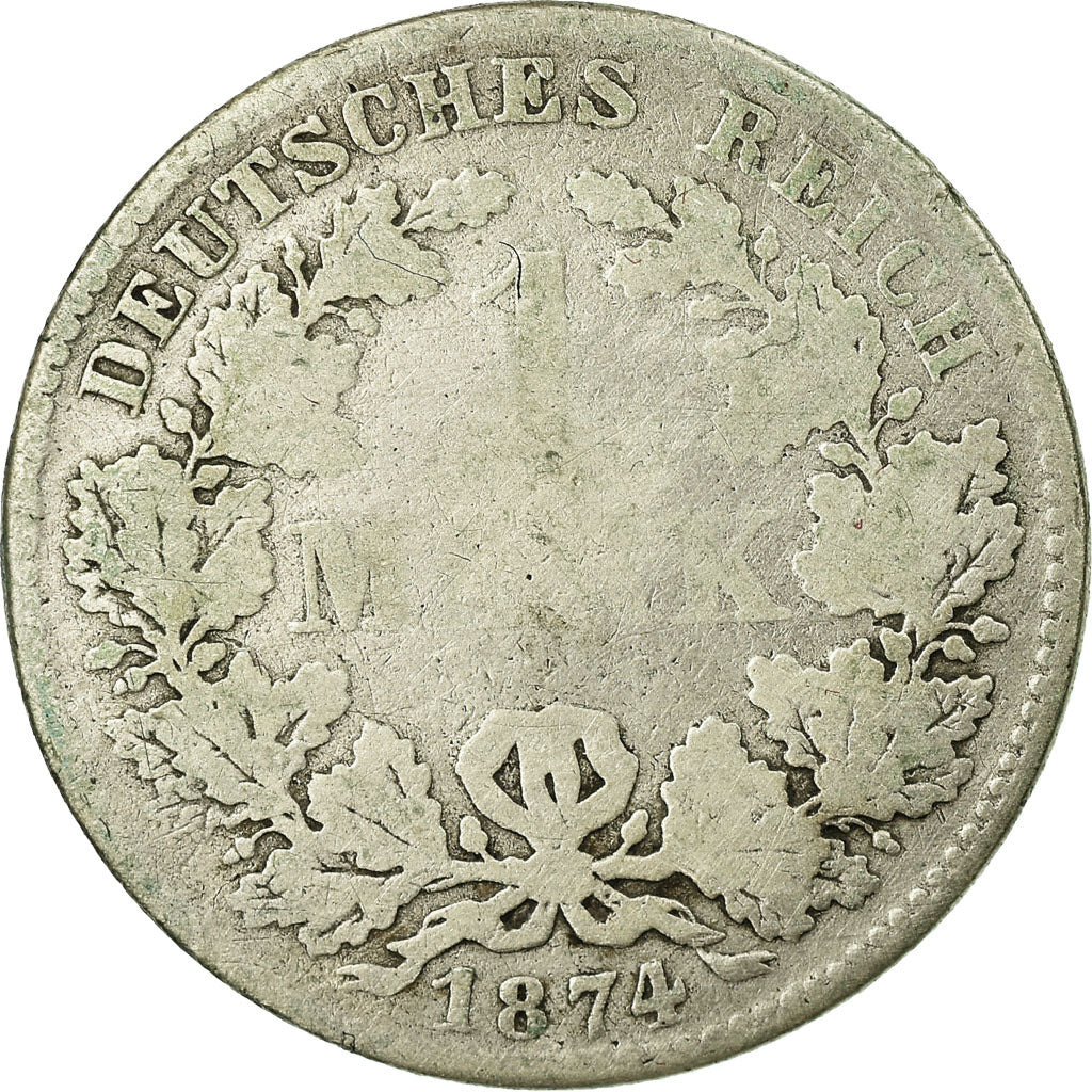 Coin, GERMANY - EMPIRE, Wilhelm I, Mark, 1874, Muldenhütten, VF(20-25), Silver