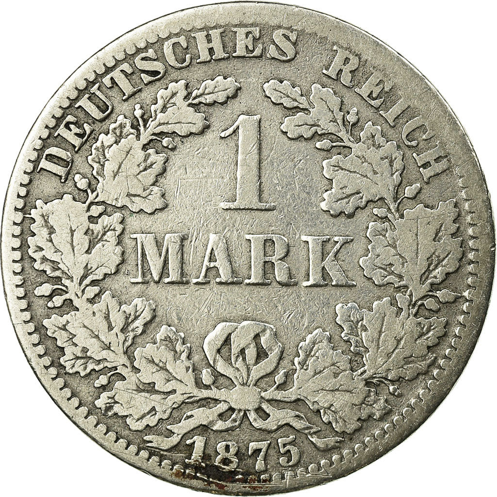 Coin, GERMANY - EMPIRE, Wilhelm I, Mark, 1875, Berlin, VF(20-25), Silver, KM:7