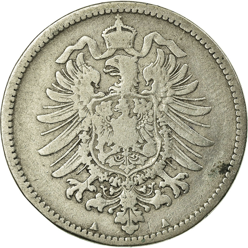 Coin, GERMANY - EMPIRE, Wilhelm I, Mark, 1875, Berlin, VF(20-25), Silver, KM:7