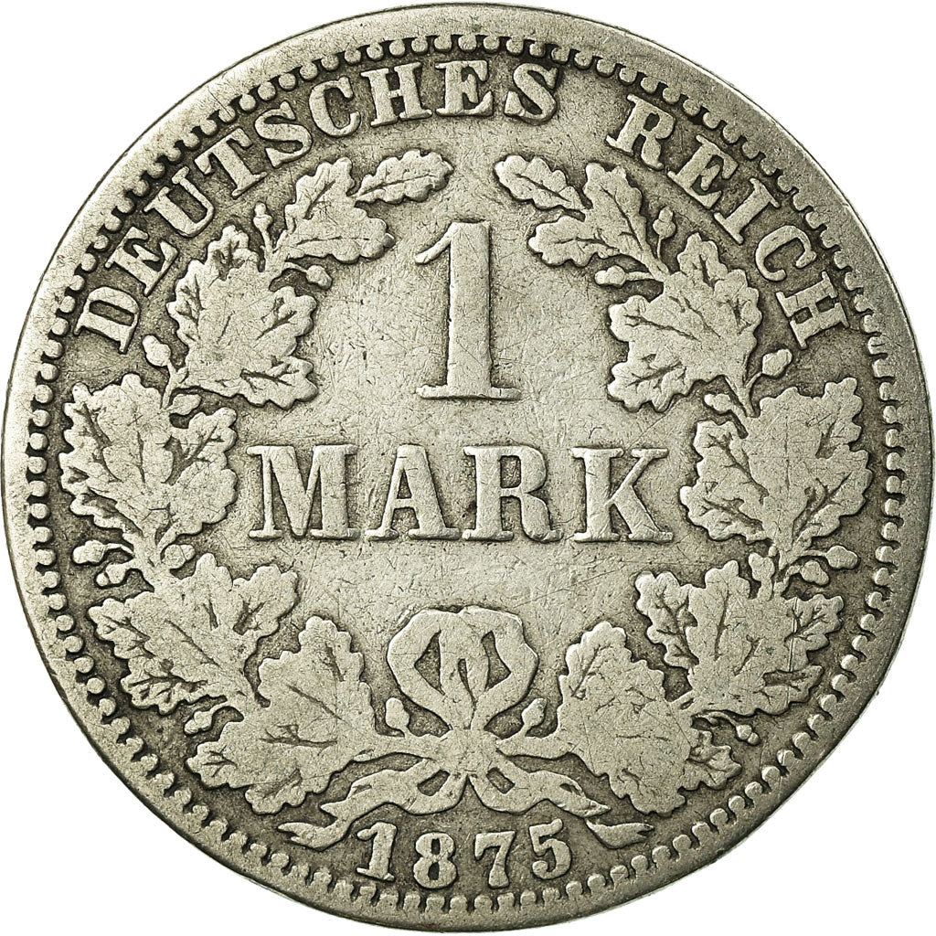 Coin, GERMANY - EMPIRE, Wilhelm I, Mark, 1875, Berlin, VF(20-25), Silver, KM:7